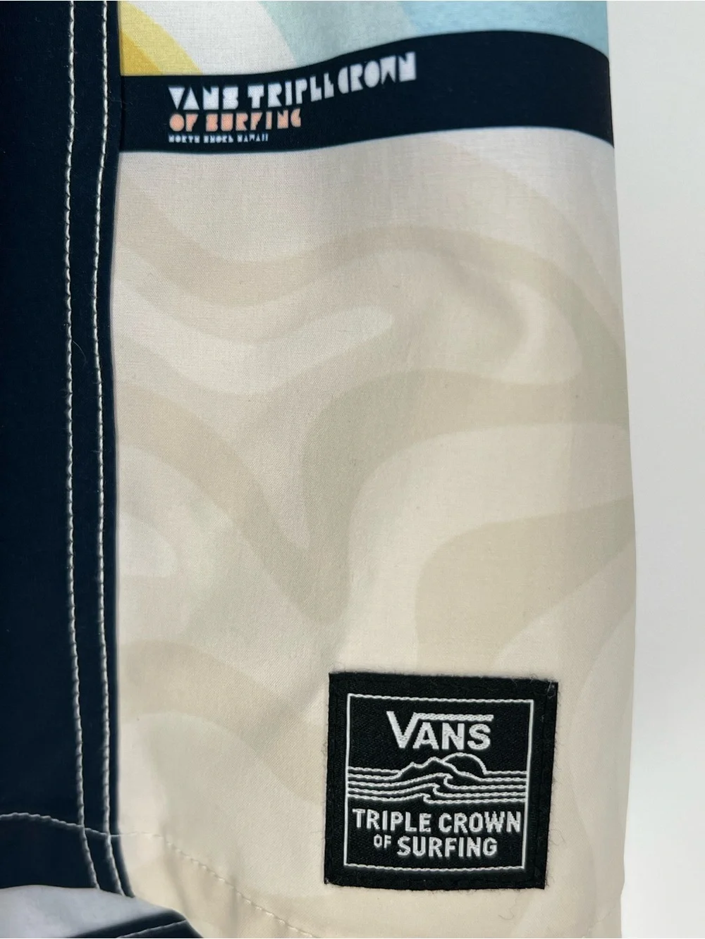 Vans Navy Boardshorts with Multicolor Wave‎ Panels